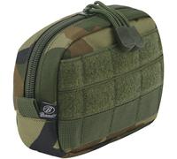 Brandit MOLLE Pouch Compact PALS Zipper Webbing Organizer Pocket Woodland Camo
