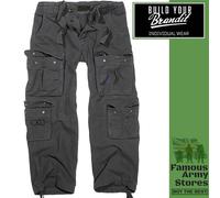 Brandit Pure Vintage Trousers Mens Combat Cargo Trouser Military Army Anthracite