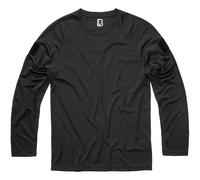 Brandit Quickdry Longsleeve Shirt Mens Sport Gym Casual Top Everyday Black