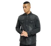 Brandit Riley Denim Shirt Long Sleeve, Color: black, Size: XL