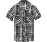Brandit Roadstar Check Flannel Top Mens Short Sleeve Work Shirt Black Anthracite