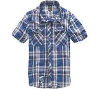 Brandit Roadstar Cotton Check Flannel Top Mens Short Sleeve Sailing Shirt Blue