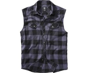Brandit Sleeveless Checked Shirt Short-sleeved Shirt black grey 4XL