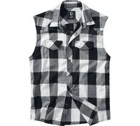 Brandit Checkshirt sleeveless Shirt, black-white, size 4XL for Men