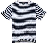 Brandit Stripe Jersey T-Shirt, white-blue, size 3XL for Men