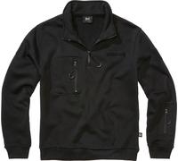 Brandit Tactical Troyer Sweatshirt Half-Zip Hooded Black Men's 5XL