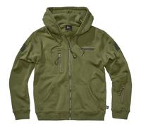 Brandit Tactical Sweat Jacket Mens Zip-Up Hoodie Jumper Jacket Top Olive