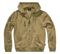 Brandit Tactical Sweat Jacket Mens Zip-Up Hoodie Jumper Jacket Top Sand