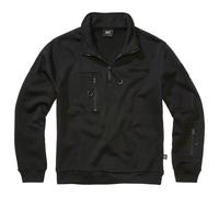 Brandit Tactical Troyer Mens Quarter-Zip Jumper Zip-Up Top Sweatshirt Black