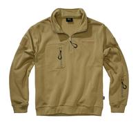 Brandit Tactical Troyer Mens Quarter-Zip Jumper Zip-Up Top Sweatshirt Sand