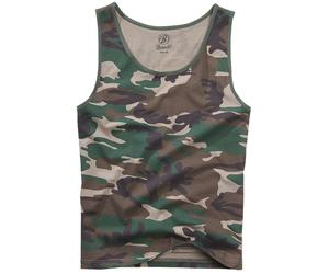 Brandit Tank Top Men's Cotton Summer Holiday Undershirt Gym Vest Woodland Camo