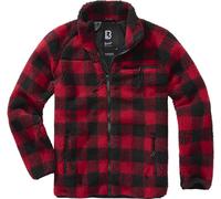 Brandit Teddyfleece Jacket, black/red, size S
