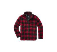 Brandit Teddyfleece Jacket, black-red, size XL