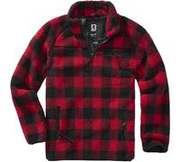 Brandit Teddyfleece Pullover, black/red, size S