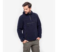 Brandit Teddyfleece Pullover Fashionable Fluffy Mens Winter Streetwear Navy