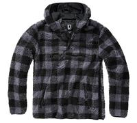 Brandit Teddyfleece Worker Pullover, black-grey, size 3XL for Men