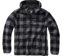 Brandit Teddyfleece Worker Pullover, black-grey, size 2XL for Men
