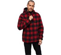 Brandit Teddyfleece Worker Pullover, black/red, size 5XL