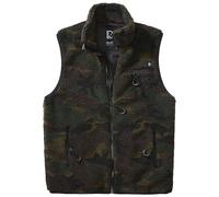 Brandit Teddyfleece Worker Vest Fluffy Warm Mens Winter Streetwear Woodland