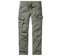 Brandit Texas Men’s Slim Vintage Cargo Trousers, olive, L