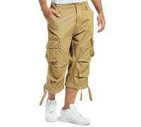 BRANDIT URBAN LEGEND VINTAGE 3/4 SHORTS MENS MILITARY PATROL COTTON CARGOS BEIGE