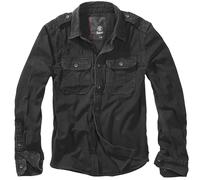 Brandit Vintage Shirt Long Sleeve Cotton Mens Outdoor Tactical Hiking Black