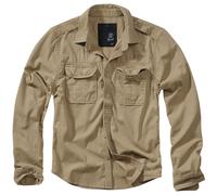 Brandit Vintage Shirt Long Sleeve Cotton Mens Outdoor Tactical Hiking Camel