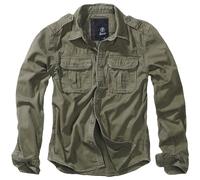 Brandit Vintage Shirt Long Sleeve Cotton Mens Outdoor Tactical Hiking Olive