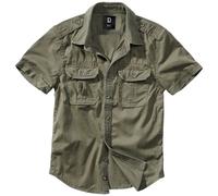 Brandit Vintage Shirt Short Sleeve Mens Casual Cotton Hiking Breathable Olive