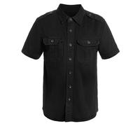 Brandit Vintage Short Sleeve Shirt Cotton Breathable Black 4XL Men