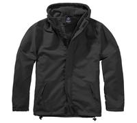 Brandit Windbreaker Front Zip Mens Hooded Water repellent Hiking Outdoor Black