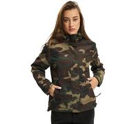 Brandit Ladies Windbreaker Front Zip Water Repellent Hooded Jacket Woodland Camo