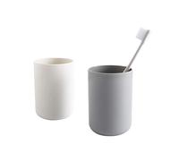 Brandless Plastic Tumblers Plastic Water Tumbler Reusable Drinkware Glasses Unbreakable Dishwasher Safe Drink Cup Set of 2 Assorted Colors(Grey&White)