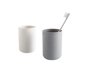 Brandless Plastic Tumblers Plastic Water Tumbler Reusable Drinkware Glasses Unbreakable Dishwasher Safe Drink Cup Set of 2 Assorted Colors(Grey&White)