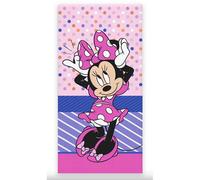 BrandMac Disney Minnie Mouse Beach & Bath Towel 70x140 cm, 100% Cotton | Soft & Absorbent Kids Bath & Swim Towel | “Minnie” Pink Polka-Dot Playful Design | Ideal for Beach, Bath and Pool