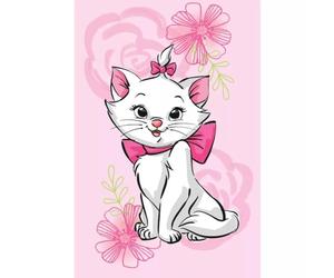 BrandMac Aristocats Marie Cat Fleece Blanket 100 x 150 cm | Soft & Cozy 100% Polyester Throw for Kids | Lightweight & Warm Cartoon Throw for Sofa, Bed & Travel | Official Disney Design