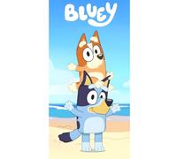 BrandMac Bluey & Bingo Beach & Bath Towel 70x140cm, 100% Cotton | Soft & Absorbent Kids Bath & Swim Towel | Official Bluey Towel | Ideal for Beach, Bath and Pool