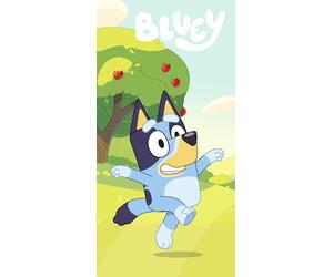 BrandMac Bluey & Bingo Beach & Bath Towel 70x140cm, 100% Cotton | Soft & Absorbent Kids Bath & Swim Towel | Official Bluey Towel | Ideal for Beach, Bath and Pool (Bluey - Light Green)