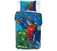 BrandMac Lego Ninjago Bedding Set for Kids | Single Size Duvet Cover 140x200 cm with Pillowcase 50x70cm, 100% BCI Cotton | Soft Breathable & Riversible Children’s Bed Linen Set