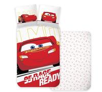 BrandMac McQueen Cars Cot Size Bedding Set | Duvet Cover 100x140 cm & Pillowcase 40x45 cm, 100% Cotton | Flash McQueen Reversible Bedlinen Set for Boys & Girls | Soft & Breathable Design