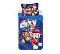 BrandMac Paw Patrol Bedding Set Single Size Duvet Cover 140x200 cm + Pillowcase 50x70 cm | 100% Cotton | Soft & Breathable Bed Linen for Kids | Reversible Duvet Cover & Pillowcase with Zipper