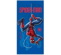 BrandMac Spiderman Beach and Bath Towel 70x140cm, 100% Cotton | Soft & Absorbent Kids Bath & Swim Towel | “Web-Swing Blue Dynamic Action Marvel Design | Ideal for Beach, Bath and Pool