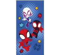 BrandMac Spidey & His Amazing Friends Beach & Bath Towel 70x140cm, 100% Cotton | Soft & Absorbent Kids Bath & Swim Towel | Spidey, Miles Morales & Spider-Gwen Design | Ideal for Beach, Bath and Pool