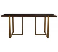 Brando Acacia Wood 6 Seater Dining Table with Antique Brass Chevron Base