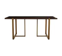 Brando Dining Table - 6 Seater - 180cm - Acacia Wood with Antique Brass Chevron Base
