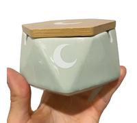 Brando Moon Large Round Ceramic Ashtray Green - Cute Ornament for Home, Office, Indoor Decor