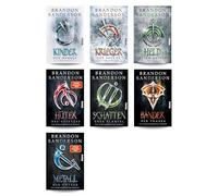 Brandon Sanderson Buchset - Die Nebelgeborenen 7 Bände Mistborn Fantasy Saga, Cosmere Romane mit Vin, Elant, Wax und Wayne, epische High Fantasy Abenteuer für Sammler, mit einem exklusiven Lesezeichen