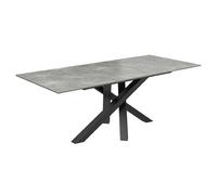 brandon small ceramic glass extending dining table in matte grey