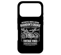 Brandon's Garage Motorcycle Design for the Name Brandon Case for iPhone 17 Pro