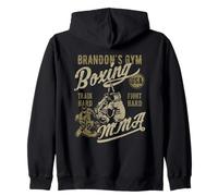 Brandon's Gym Boxing MMA Retro Design for the Name Brandon Zip Hoodie